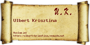 Ulbert Krisztina névjegykártya